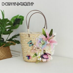 Flower Straw Bags for Women 2021 Luxury Woven Handbags Butterfly Bucket Bag Fashion Totes for Ladies 2.jpg 640x640 2