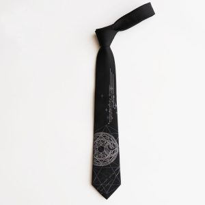 Free shipping New Men s fashion Original Wheel of Destiny Tarot Black Tie Dark Pattern Personality