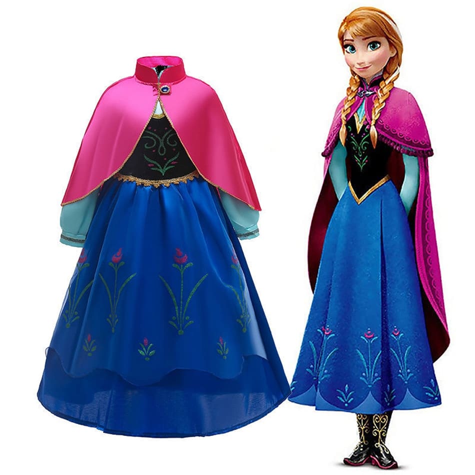 Frozen 2 Fantastic Anna Princess Dresses Girls Halloween Costume Long ...