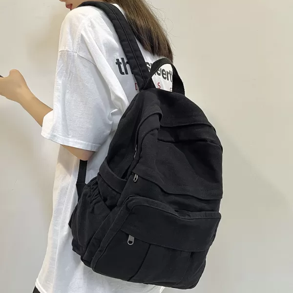 Girl Fabric School Bag New Fashion College Student Vintage Women Backpack Canvas Female Laptop Bag Travel 2 jpg
