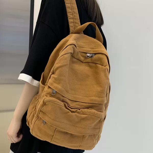 Girl Fabric School Bag New Fashion College Student Vintage Women Backpack Canvas Female Laptop Bag Travel 3 jpg