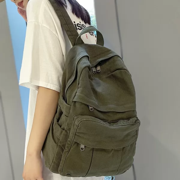 Girl Fabric School Bag New Fashion College Student Vintage Women Backpack Canvas Female Laptop Bag Travel jpg
