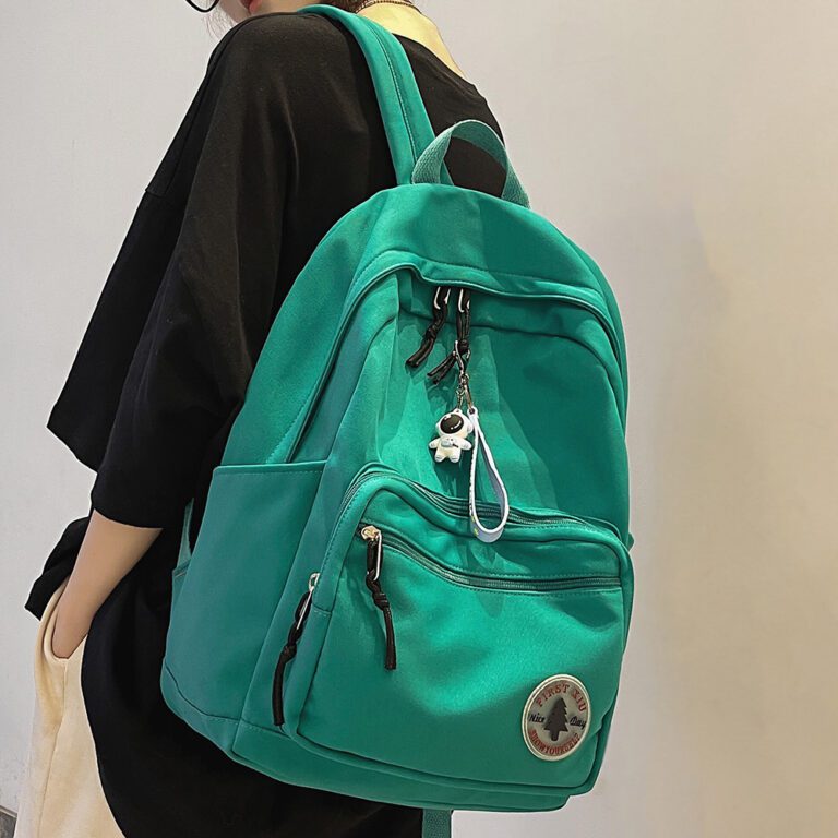 Girl Solid Color Fashion School Bag College Student Women Backpack Trendy Travel Lady Laptop Cute Backpack