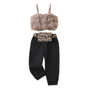 Girl Summer Clothing Three Piece Outfits Furry Spaghetti Strap Tank Tops Casual Long Pants Waist Bag 1.jpg 640x640 1