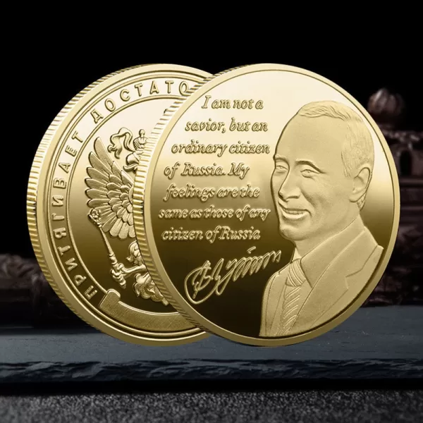 Gold Plated Coins The Russian Federation President of Vladimir Vladimirovich Putin Coin Commemorative Collectible Silver Coins