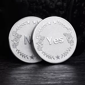 Gold Plated YES NO Coins Magic Prop Coin Good Luck Wishing Lucky Coin Tossing Coin Decision
