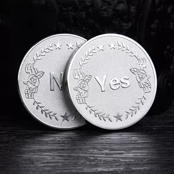 Gold Plated YES NO Coins Magic Prop Coin Good Luck Wishing Lucky Coin Tossing Coin Decision