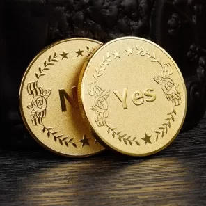 Gold Plated YES NO Coins Magic Prop Coin Good Luck Wishing Lucky Coin Tossing Coin Decision jpg x
