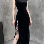 Goth Dark Romantic Gothic Velvet Aesthetic Dresses Vintage