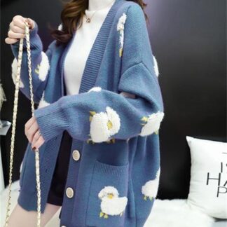H SA 2022 Women Sweater Cardigans Knitcoat V Neck Sheep Cardigans Sweaters Warm Knitwear Korean fashion 1.jpg 640x640 1