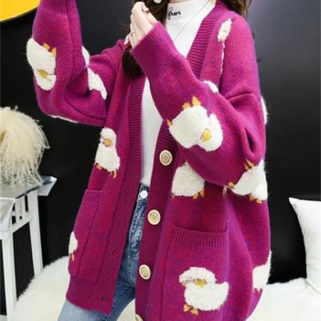 H SA 2022 Women Sweater Cardigans Knitcoat V Neck Sheep Cardigans Sweaters Warm Knitwear Korean fashion.jpg 640x640