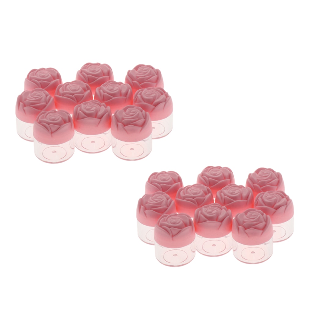20Pcs 20g Rose-shape Empty Cream Moisturizer Glitters Containers Case Jar Pot