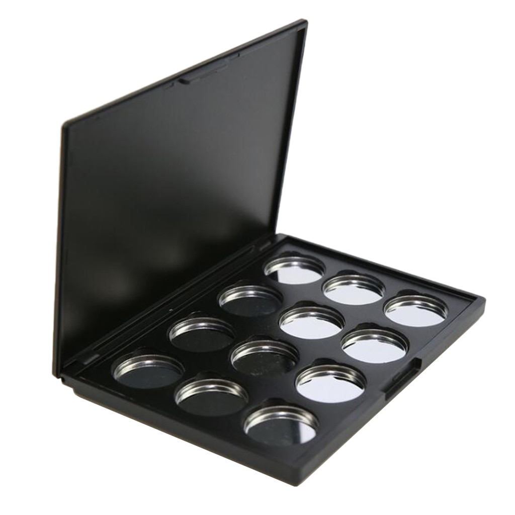Magnetic Eyeshadow Makeup Palette Empty Blush Lipstick Container Case with 12Pcs 26mm Round Metal Pans
