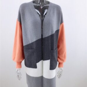 H80 S90 Hot New Women Long Cardigan Stiped Patchwork Loose Sweater Long Sleeve Casual Knit Sweater 2.jpg 640x640 2