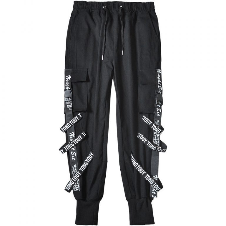 HOUZHOU Black Cargo Pants Men Joggers Cargo Trousers for Men Jogging Japanese Streetwear Hip Hop Hippie 4