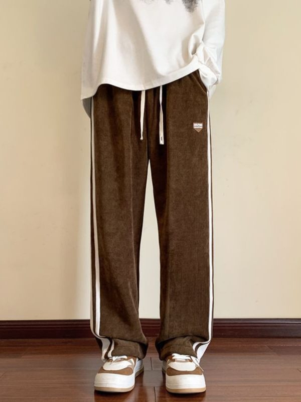 HOUZHOU Vintage Corduroy Wide Leg Pants Women Casual Baggy Harajuku Streetwear Trousers Korean Fashion Female Winter 3
