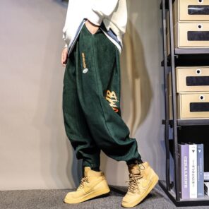 HOUZHOU Winter Warm Baggy Casual Joggers Sweatpants Thick Korean Streetwear Hip Hop Harajuku Fashion Blue Gray