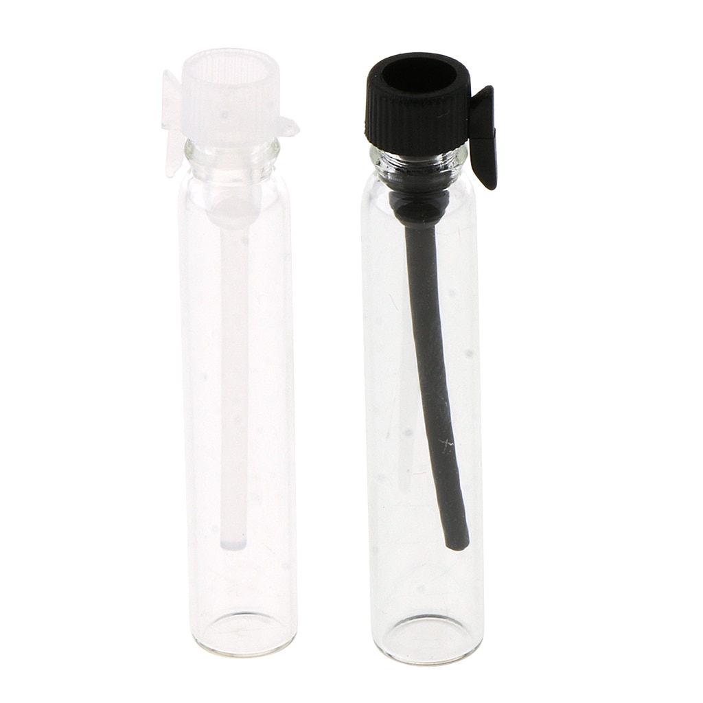 50Pcs Mini Clear Glass Bottles Empty Perfume Sample Vials Essential Oil Jars Dropping Containers with Plastic Dropper Caps