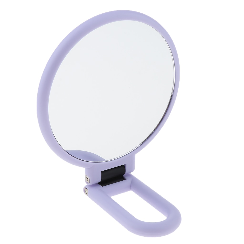 Double Sided 2x/3x/15x Magnification Hand Held Makeup Mirror with Stand, Women Travel Folding Compact Mirror, True Image