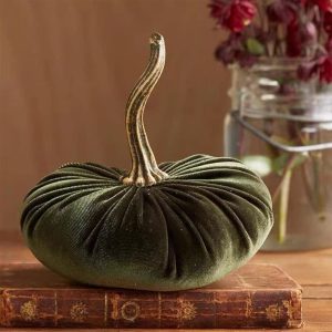 Halloween Pumpkin Ornament Pillow Decor Handmade Velvet Pumpkins Decor Soft Stuffed Pumpkin With Exquisite Artificial Foam