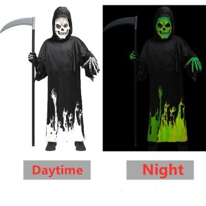 Halloween children s horror skeleton ghost ghost red eye death costume sickle ghost dark messenger ghost