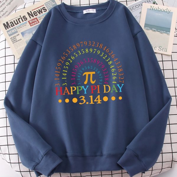 Happy Pi Day 3 14 Mathematics Math Teacher Rainbow Essential Prints Men Sweatshirt Comfortable Funny Pullover