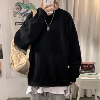 Harajuku Sweatshirts Men s 2022 Autumn Korean Solid Color Fleece Oversized Pullovers Casual O Neck Basic 1.jpg 640x640 1
