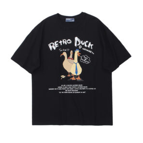 Harajuku T shirt Men Cartoon Duck Goose Print Tshirt Japanese Animal Casual Baggy Tops Vintage Tees