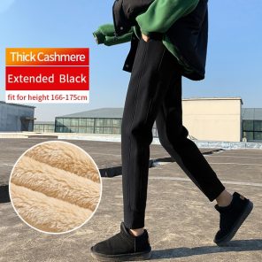 Harem Women Pants Warm Winter Casual Loose Joggers Korean Style Black High Waist Grey Thick Fleece jpg x