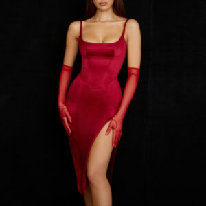 High Quality Rose Satin Bodycon Dress Women Midi Dress 2022 Black Elegant Spaghetti Strap Dress Sexy 4.jpg 640x640 4