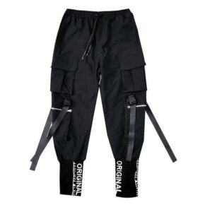 Hip Hop Men Ribbons Cargo Pants Fashion Harajuku 2022 New Elastic Waist Casual Streetwear Mens Joggers.jpg 640x640