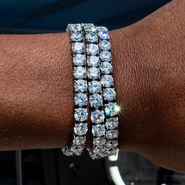 HipHop Iced Out mm Crystal Tennis Bracelet for Men Homme Trendy Punk Zirconia Men