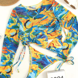 In X Leopard print 3 pieces set Long sleeves swimsuit women s swimming Sexy bikini 2022 3.jpg 640x640 3
