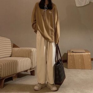 Ins Popular Corduroy Casual Pants Women Solid Tender Retro Wide Leg Trousers High Waist Harajuku Teenager 3.jpg 640x640 3