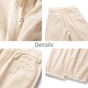 Ins Popular Corduroy Casual Pants Women Solid Tender Retro Wide Leg Trousers High Waist Harajuku Teenager 5