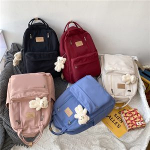 JULYCCINO Multifunction Double Zipper Women Backpack Teenager Girls Laptop Backpack Student Shoulder Bag Korean Style Schoolbag 3