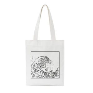 Japan wave print shopper bag casual large capacity canvas bag fashion Harajuku Cartoon letter Ulzzang zipper 1.jpg 640x640 1
