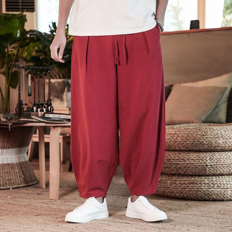 Japanese Loose Men s Cotton Linen Pants Male Summer New Breathable Solid Color Linen Trousers Fitness 2