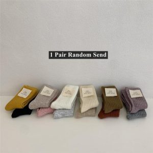 Jeseca Cashmere Thick Warm Women s Socks Korean Fashion Solid Autumn Winter Long Socks for Woman 12.jpg 640x640 12