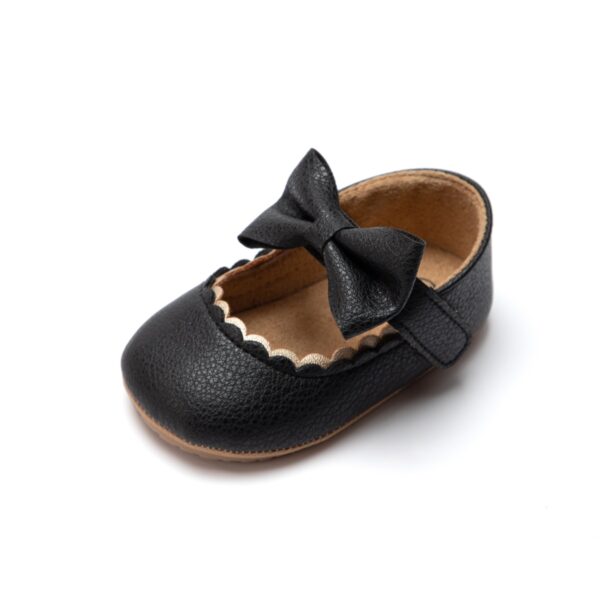 KIDSUN Baby Casual Shoes Infant Toddler Bowknot Non slip Rubber Soft Sole Flat PU First Walker 4