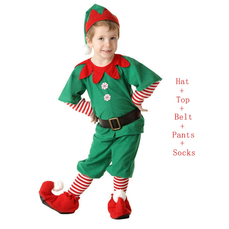 Kids Christmas Cosplay Santa Claus Costumes Boys Girls Toddler New Year Carnival Outfit Suit Dress Holidays