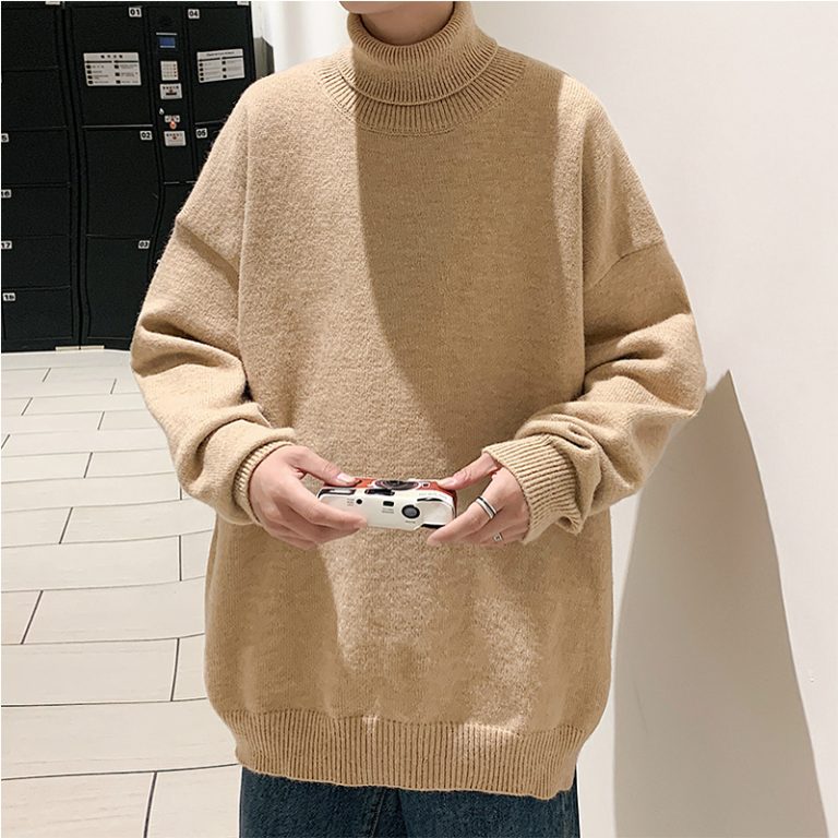 Knitted Warm Sweater Men Turtleneck Sweater Men s Loose Casual Pullovers Bottoming Shirt Autumn Winter New 2