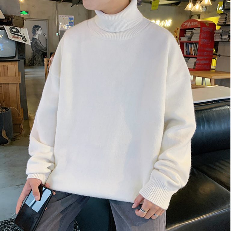 Knitted Warm Sweater Men Turtleneck Sweater Men s Loose Casual Pullovers Bottoming Shirt Autumn Winter New 3