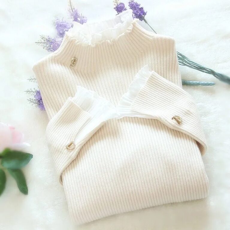 Korean Fashion Patchwork Warm Sweater Women Elegant Long Sleeve Slim Turtleneck Knitted Shirt Chic Net Yarn 3