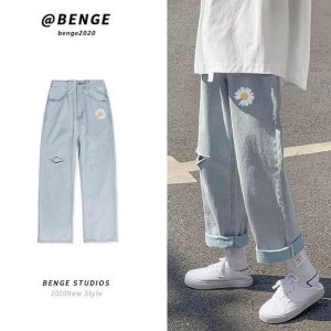 Korean Streetwear Trousers Couple denim Pants New Street Casual Baggy Jeans Men s Korean Fashion jpg x