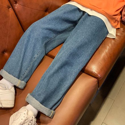 Korean Streetwear Trousers Couple denim Pants New Street Casual Baggy Jeans Men s Korean Fashion
