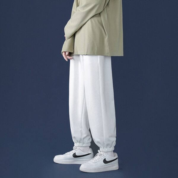 Korean Style Fashion Sweatpants New Autumn Light Gray Baggy Wide leg Pants Straight leg Casual Tie 2