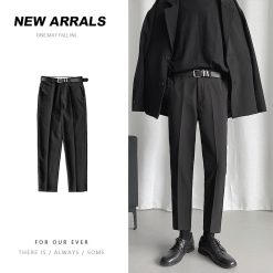 Korean Style Suit Pants Men s Slim Fashion Solid Color Business Society Dress Pants Men Streetwear