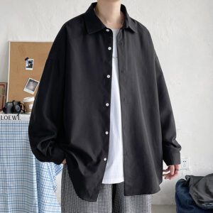 LAPPSTER Men Korean Fashion White Long Sleeve Shirts 2022 Mens Harajuku Black Oversized Shirt Male Button.jpg 640x640