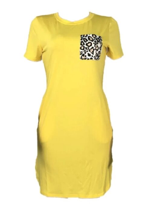 LW Plus Size Dresses Casual O Neck Leopard Print Pocket Purple Knee Length Dress summer short 4